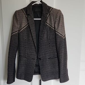 BCBGMaxAzria Black and Cream Patterned Blazer
